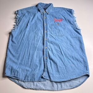 Thunder Sturgis 2006 Denim Sleeveless Shirt Mens‎ XXL Biker Graphic Mount